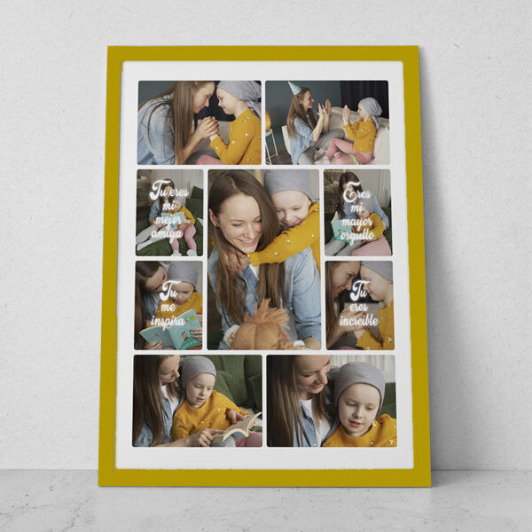 Collage mama 12 cuadro dorado