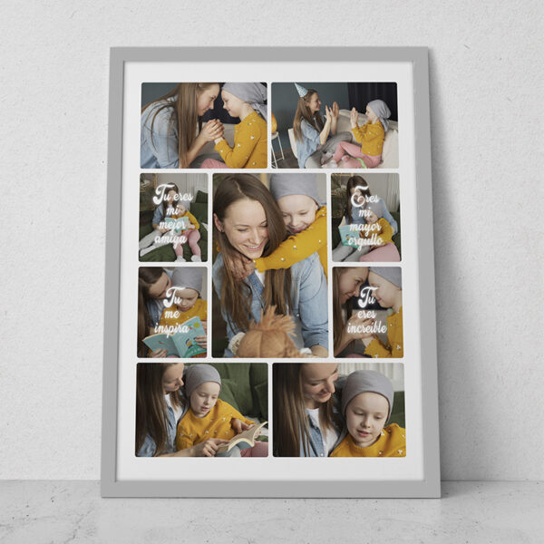 Collage mama 12 cuadro plateado