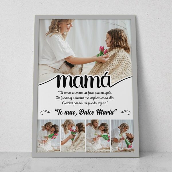 Collage mama 32 marco plateado
