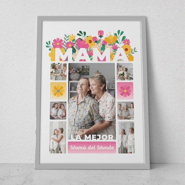 collage mama 35 marco plateado